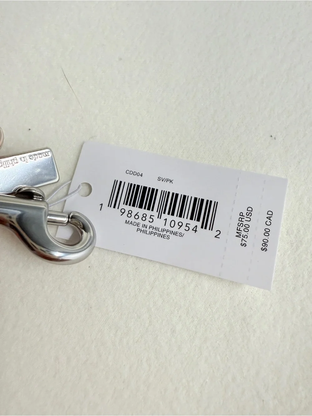 NWT Coach Heart Bag Charm With Patent Signature Leather CDD04